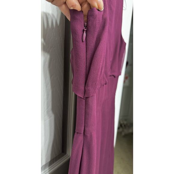 Antonio Melani Silk Dress with Flower Detail Around Neck - Size 4 - Picture 8 of 13